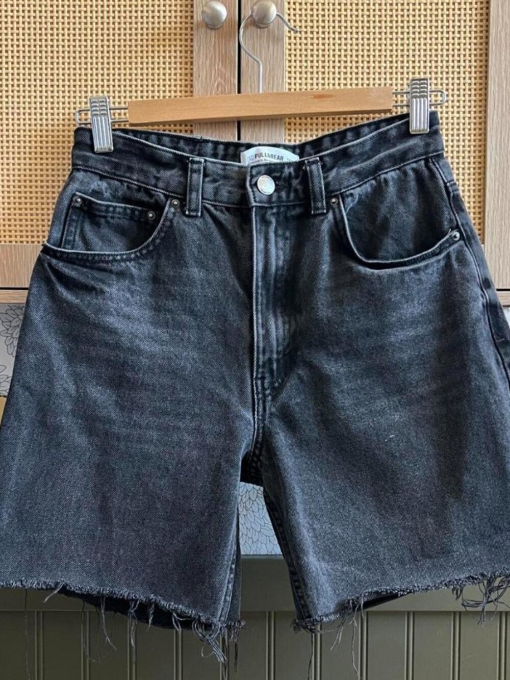 Pull & Bear Black Denim Boyfriend Shorts